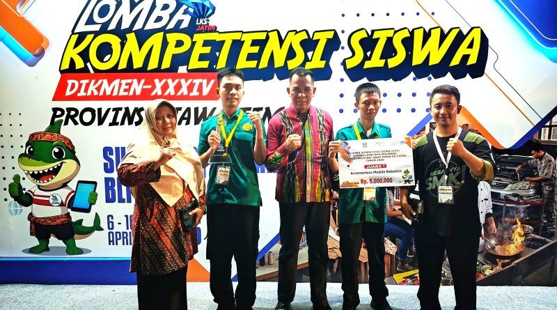 SMKN 1 Jabon Raih Juara 1 Mobile Robotics pada LKS Dikmen Jatim 2026